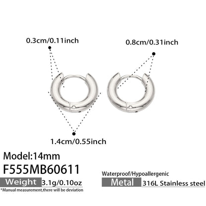 316L Stainless Steel 18K Gold PVD Minimalist Hoop Earrings - Minimalist Hoop Stylish Earrings Wholesale Stainless Steel Jewelry - Sensitive Skin Friendly - Detail 14