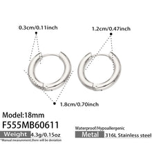 316L Stainless Steel 18K Gold PVD Minimalist Hoop Earrings - Minimalist Hoop Stylish Earrings Wholesale Stainless Steel Jewelry - Sensitive Skin Friendly - Detail 15