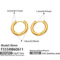 素圈Gold Earrings (F555) / 外径18mm