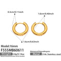 素圈Gold Earrings (F555) / 外径16mm