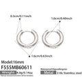 素圈Steel Earrings (F555) / 外径16mm