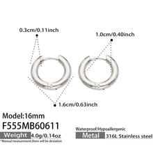 316L Stainless Steel 18K Gold PVD Minimalist Hoop Earrings - Minimalist Hoop Stylish Earrings Wholesale Stainless Steel Jewelry - Sensitive Skin Friendly - Detail 7