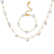 316L Stainless Steel 18K Gold PVD Minimalist Natural Stone & Imitation Pearl Necklace - Minimalist, Natural Stone, Imitation Pearl, Gold PVD, Clavicle Necklace Wholesale Stainless Steel Jewelry - Sensitive Skin Friendly - Detail 3