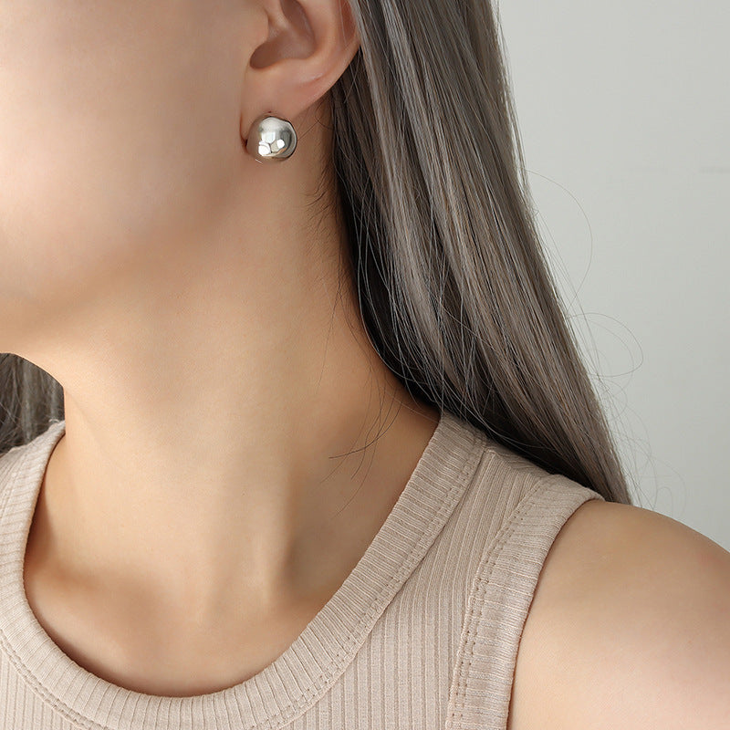 316L Stainless Steel 18K Gold PVD Minimalist Polished C-shaped Earrings - Minimalist Polished C-shaped Wholesale Stainless Steel Jewelry - Sensitive Skin Friendly - Detail 4