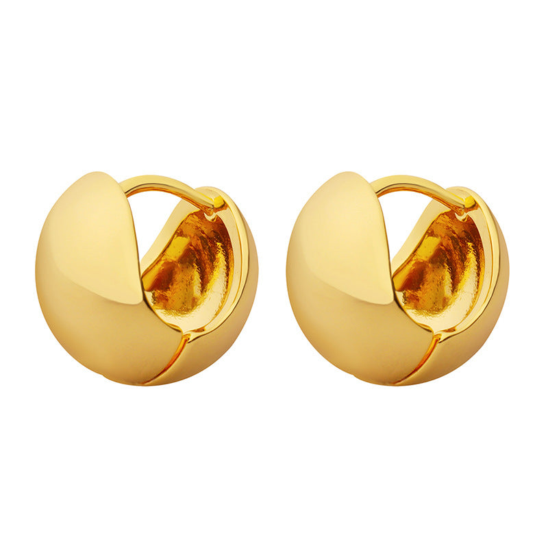 316L Stainless Steel 18K Gold PVD Minimalist Polished C-shaped Earrings - Minimalist Polished C-shaped Wholesale Stainless Steel Jewelry - Sensitive Skin Friendly - Detail 5