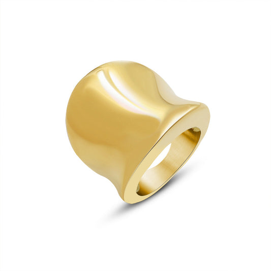 316L Stainless Steel 18K Gold PVD Minimalist Ring - Minimalist Steel Ring Wholesale Stainless Steel Jewelry - Sensitive Skin Friendly - Detail 1