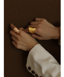 316L Stainless Steel 18K Gold PVD Minimalist Ring - Minimalist Steel Ring Wholesale Stainless Steel Jewelry - Sensitive Skin Friendly - Detail 6