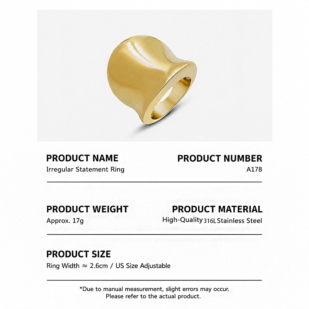 316L Stainless Steel 18K Gold PVD Minimalist Ring