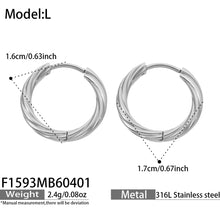 316L Stainless Steel 18K Gold PVD Minimalist Twisted Round Hoop Earrings - Minimalist, Twisted Hoop, Round, Elegant Wholesale Stainless Steel Jewelry - Sensitive Skin Friendly - Detail 14
