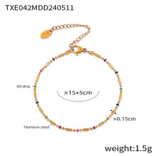 316L Stainless Steel 18K Gold PVD Minimalist Versatile Rice Bead Drip Oil Design Jewelry - Minimalist Gold, Rice Bead Chain, Drip Oil Design, Versatile Jewelry Wholesale Stainless Steel Jewelry - Sensitive Skin Friendly - Detail 8