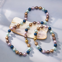 316L Stainless Steel 18K Gold PVD Mixed Color Pearl & Cat's Eye Stone Beaded Charm Necklace - Mixed Color Pearl, Cat's Eye Stone, Beaded, Charm, Modern, Elegant Wholesale Stainless Steel Jewelry - Sensitive Skin Friendly - Detail 17