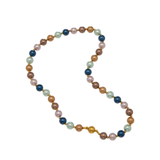 316L Stainless Steel 18K Gold PVD Mixed Color Pearl & Cat's Eye Stone Beaded Charm Necklace - Mixed Color Pearl, Cat's Eye Stone, Beaded, Charm, Modern, Elegant Wholesale Stainless Steel Jewelry - Sensitive Skin Friendly - Detail 18