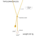Gold Tone White Resin Necklace (TXP212) / Default