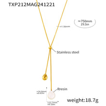 316L Stainless Steel 18K Gold PVD Multi-Color Waterdrop Sweater Chain Necklace - Multicolor Waterdrop Pendant Long Necklace Wholesale Stainless Steel Jewelry - Sensitive Skin Friendly - Detail 19