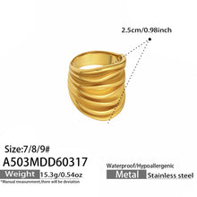 316L Stainless Steel 18K Gold PVD Multi-layer Hollow-out Statement Ring - Multi-layer Ring, Hollow-out Design, Statement Piece Wholesale Stainless Steel Jewelry - Sensitive Skin Friendly - Detail 13