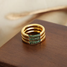 316L Stainless Steel 18K Gold PVD Multi-layer Minimalist Czech Zircon Ring - Modern Minimalist Multi-layer Czech Zircon Ring Wholesale Stainless Steel Jewelry - Sensitive Skin Friendly - Detail 2