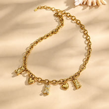 316L Stainless Steel 18K Gold PVD Multi Zircon Pendant Necklace - Gold Multi Zircon Pendant Necklace Minimalist Layered Design Wholesale Stainless Steel Jewelry - Sensitive Skin Friendly - Detail 1