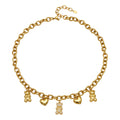 316L Stainless Steel 18K Gold PVD Multi Zircon Pendant Necklace