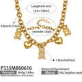 Zircon Multi‑Charm Gold Necklace (P335) / 43+5cm