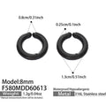 Black Earrings (F580) / 内径8mm