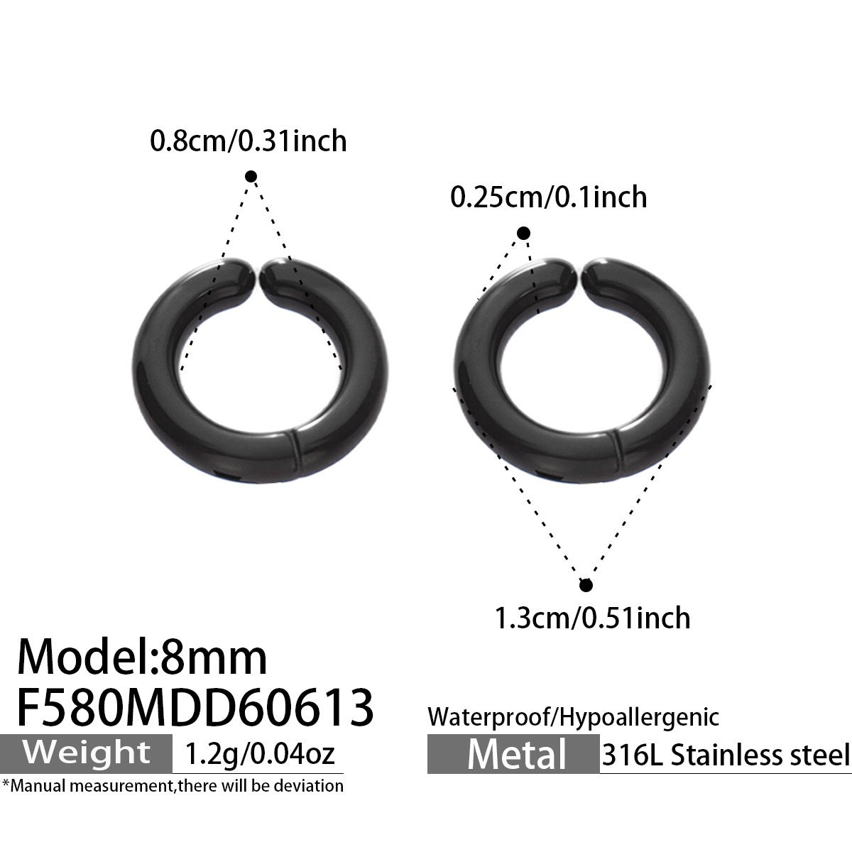 316L Stainless Steel 18K Gold PVD Multicolor Hoop Earrings - Vintage Gold Band Multicolor Hoops Wholesale Stainless Steel Jewelry - Sensitive Skin Friendly - Detail 10