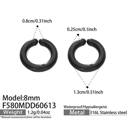 316L Stainless Steel 18K Gold PVD Multicolor Hoop Earrings - Vintage Gold Band Multicolor Hoops Wholesale Stainless Steel Jewelry - Sensitive Skin Friendly - Detail 10