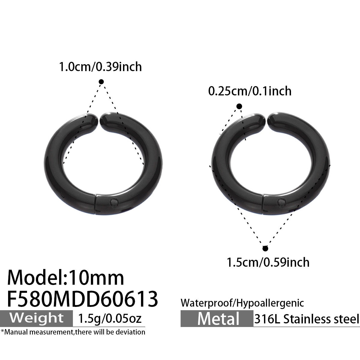 316L Stainless Steel 18K Gold PVD Multicolor Hoop Earrings - Vintage Gold Band Multicolor Hoops Wholesale Stainless Steel Jewelry - Sensitive Skin Friendly - Detail 11