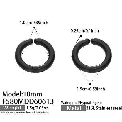 316L Stainless Steel 18K Gold PVD Multicolor Hoop Earrings - Vintage Gold Band Multicolor Hoops Wholesale Stainless Steel Jewelry - Sensitive Skin Friendly - Detail 11