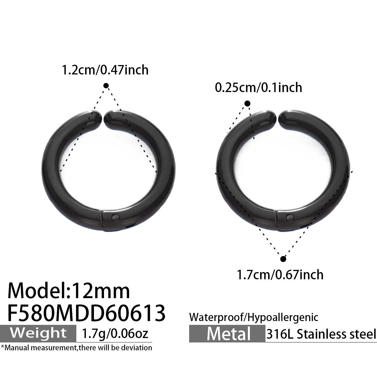 316L Stainless Steel 18K Gold PVD Multicolor Hoop Earrings - Vintage Gold Band Multicolor Hoops Wholesale Stainless Steel Jewelry - Sensitive Skin Friendly - Detail 12