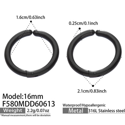 316L Stainless Steel 18K Gold PVD Multicolor Hoop Earrings - Vintage Gold Band Multicolor Hoops Wholesale Stainless Steel Jewelry - Sensitive Skin Friendly - Detail 14