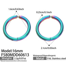 316L Stainless Steel 18K Gold PVD Multicolor Hoop Earrings - Vintage Gold Band Multicolor Hoops Wholesale Stainless Steel Jewelry - Sensitive Skin Friendly - Detail 19