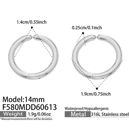 316L Stainless Steel 18K Gold PVD Multicolor Hoop Earrings - Vintage Gold Band Multicolor Hoops Wholesale Stainless Steel Jewelry - Sensitive Skin Friendly - Detail 23