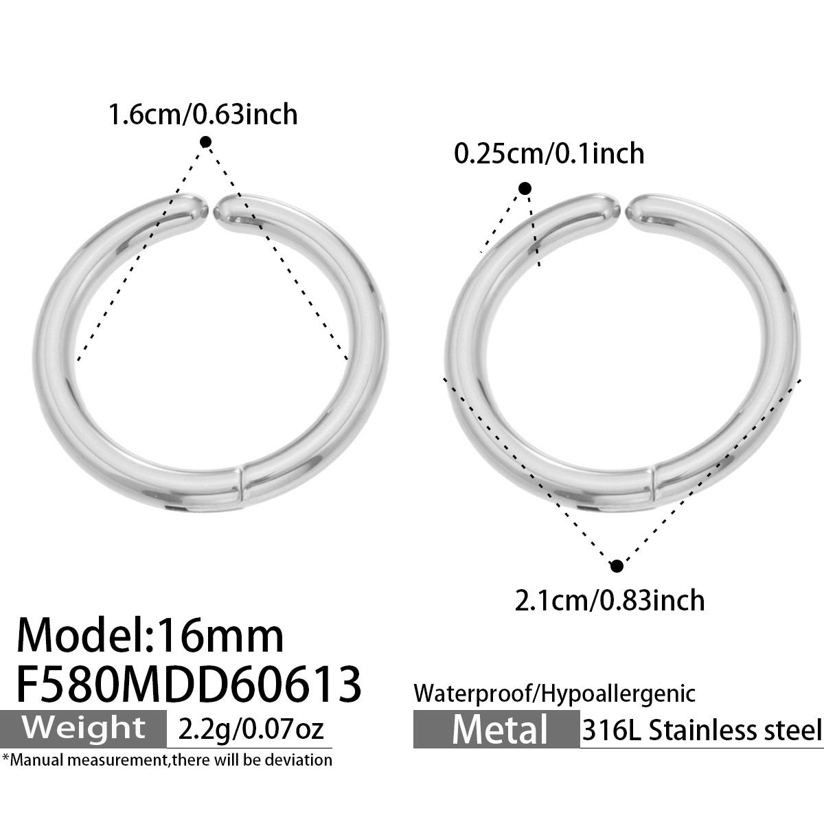 316L Stainless Steel 18K Gold PVD Multicolor Hoop Earrings - Vintage Gold Band Multicolor Hoops Wholesale Stainless Steel Jewelry - Sensitive Skin Friendly - Detail 24