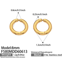 316L Stainless Steel 18K Gold PVD Multicolor Hoop Earrings - Vintage Gold Band Multicolor Hoops Wholesale Stainless Steel Jewelry - Sensitive Skin Friendly - Detail 5