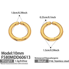 316L Stainless Steel 18K Gold PVD Multicolor Hoop Earrings - Vintage Gold Band Multicolor Hoops Wholesale Stainless Steel Jewelry - Sensitive Skin Friendly - Detail 6