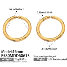 316L Stainless Steel 18K Gold PVD Multicolor Hoop Earrings - Vintage Gold Band Multicolor Hoops Wholesale Stainless Steel Jewelry - Sensitive Skin Friendly - Detail 9