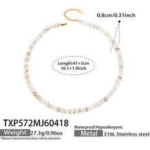 316L Stainless Steel 18K Gold PVD Natural Shell Beaded Abstract Bone Shape Necklace - Natural Shell, Beaded, Abstract Bone Shape, Elegant, Coastal, Everyday Wholesale Stainless Steel Jewelry - Sensitive Skin Friendly - Detail 2
