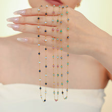 316L Stainless Steel 18K Gold PVD Natural Stone Beaded Double Layer Necklace - Image 7