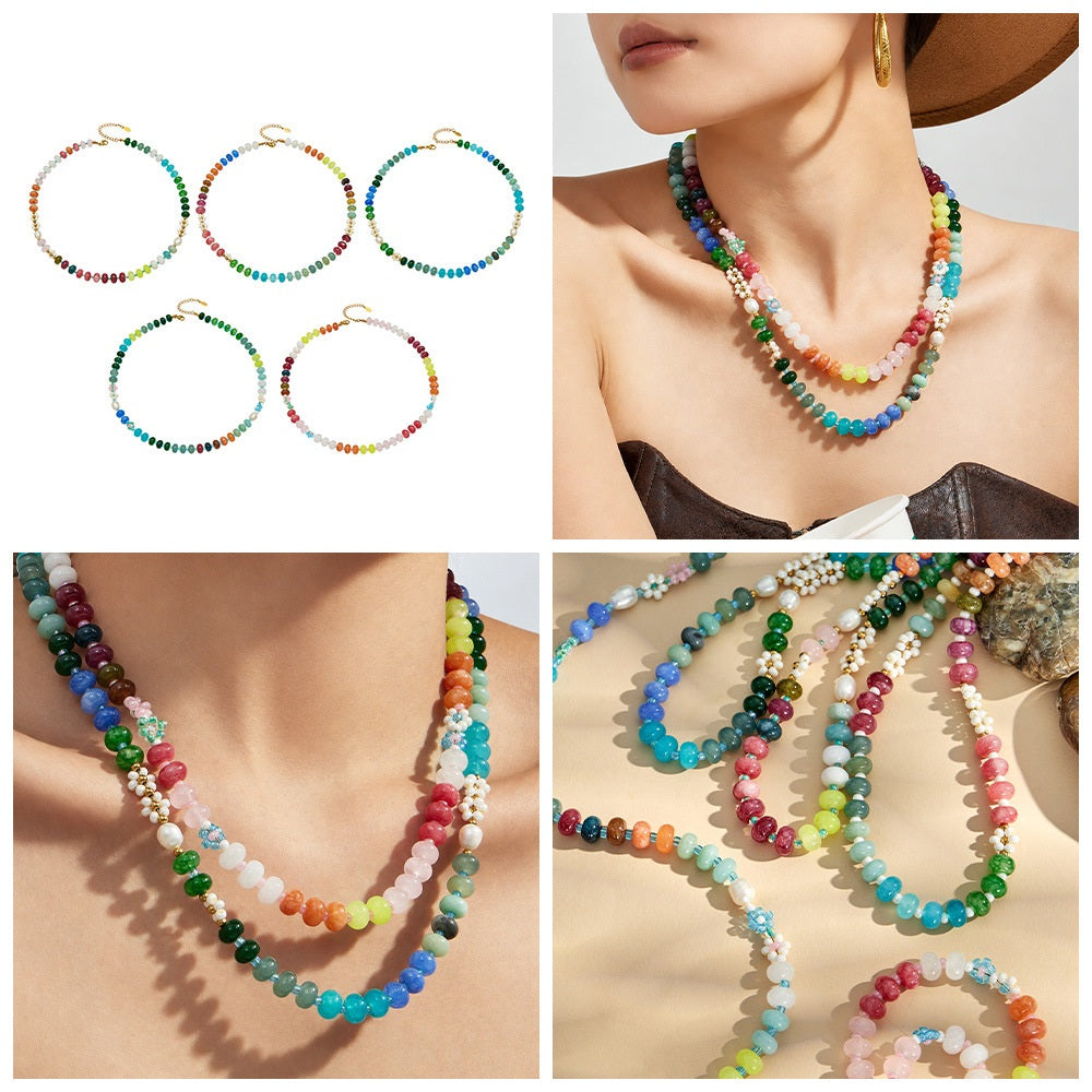 316L Stainless Steel 18K Gold PVD Natural Stone Freshwater Pearl Necklace - Natural Stone Freshwater Pearl Necklace Wholesale Stainless Steel Jewelry - Sensitive Skin Friendly - Detail 10