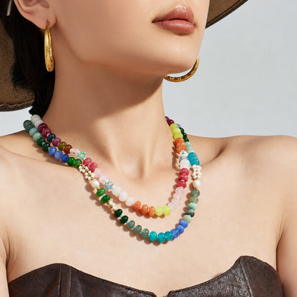 316L Stainless Steel 18K Gold PVD Natural Stone Freshwater Pearl Necklace - Natural Stone Freshwater Pearl Necklace Wholesale Stainless Steel Jewelry - Sensitive Skin Friendly - Detail 12