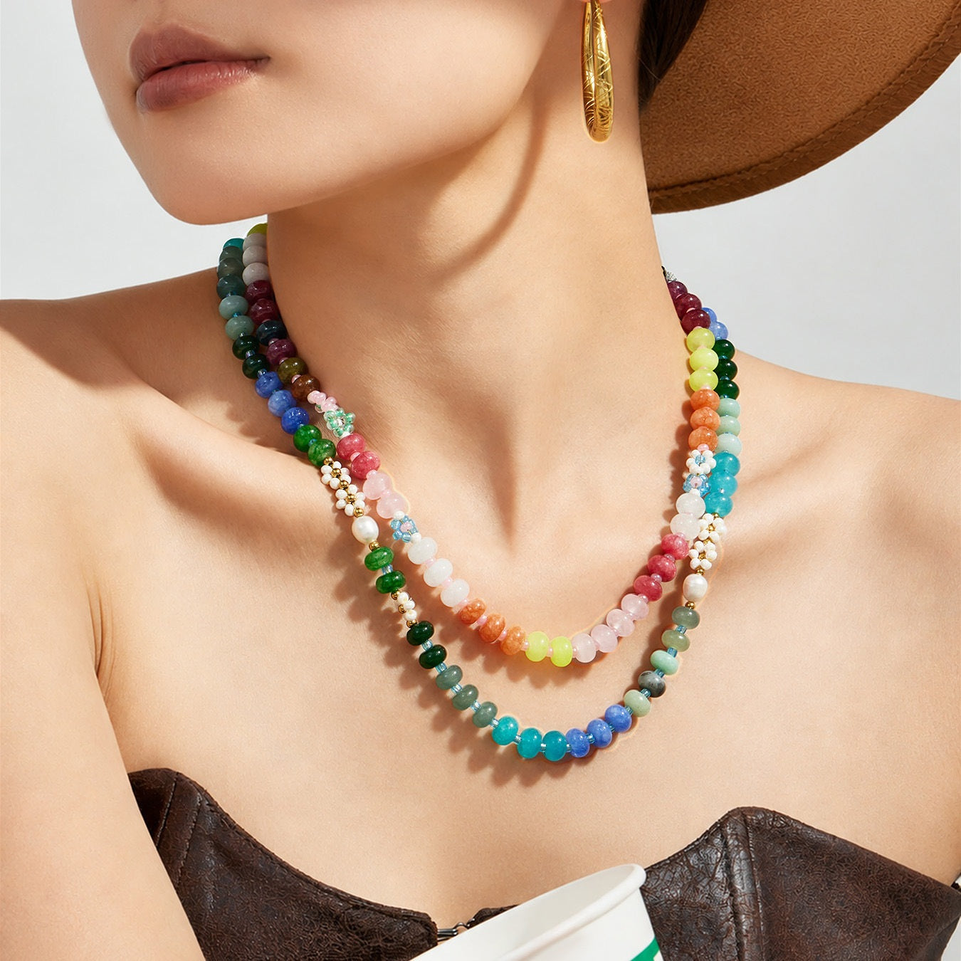 316L Stainless Steel 18K Gold PVD Natural Stone Freshwater Pearl Necklace - Natural Stone Freshwater Pearl Necklace Wholesale Stainless Steel Jewelry - Sensitive Skin Friendly - Detail 13