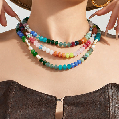 316L Stainless Steel 18K Gold PVD Natural Stone Freshwater Pearl Necklace - Natural Stone Freshwater Pearl Necklace Wholesale Stainless Steel Jewelry - Sensitive Skin Friendly - Detail 3