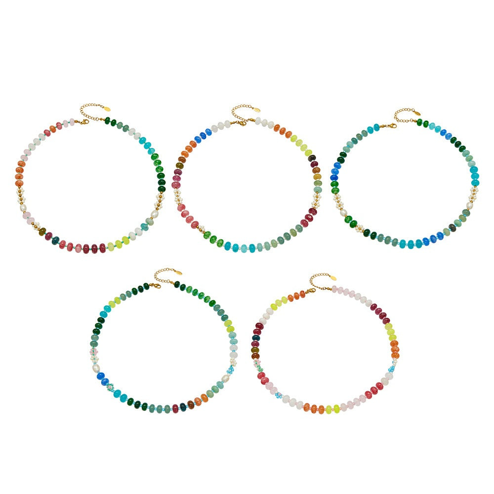 316L Stainless Steel 18K Gold PVD Natural Stone Freshwater Pearl Necklace - Natural Stone Freshwater Pearl Necklace Wholesale Stainless Steel Jewelry - Sensitive Skin Friendly - Detail 4