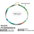 Style B Natural Stone & Freshwater Pearl Necklace (P918) / 42.5+5cm