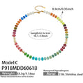 Style D Natural Stone & Freshwater Pearl Necklace (P918) / 42.5+5cm