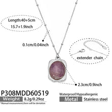 316L Stainless Steel 18K Gold PVD Natural Stone Green Necklace - Vintage Natural Green Stone Wholesale Stainless Steel Jewelry - Sensitive Skin Friendly - Detail 10