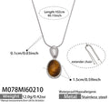 Thin (M078) / Steel Tiger's Eye Sweater Necklace (100 cm)