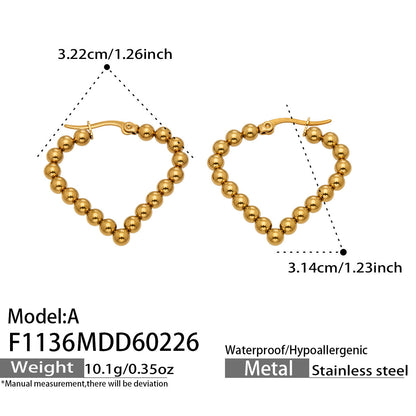 Round Twisted Hoop Earrings worn on ear, European style stainless steel jewelry