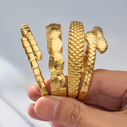 Z203 Gold Texture Bangle size chart, 316L stainless steel jewelry specs