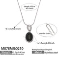 Steel Chunky Black Agate Sweater Necklace 100cm (M078) / Default